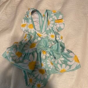Floral Baby Swimsuit with Bow